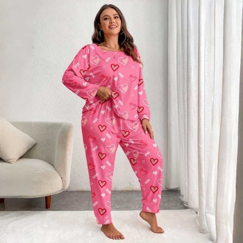 Set: top s dlhým rukávom a dlhé nohavice z imitácie bavlny, okrúhly výstrih, 95% polyester, 5% elastán