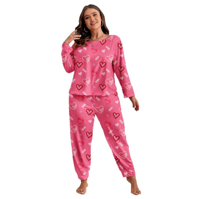 Set: top s dlhým rukávom a dlhé nohavice z imitácie bavlny, okrúhly výstrih, 95% polyester, 5% elastán