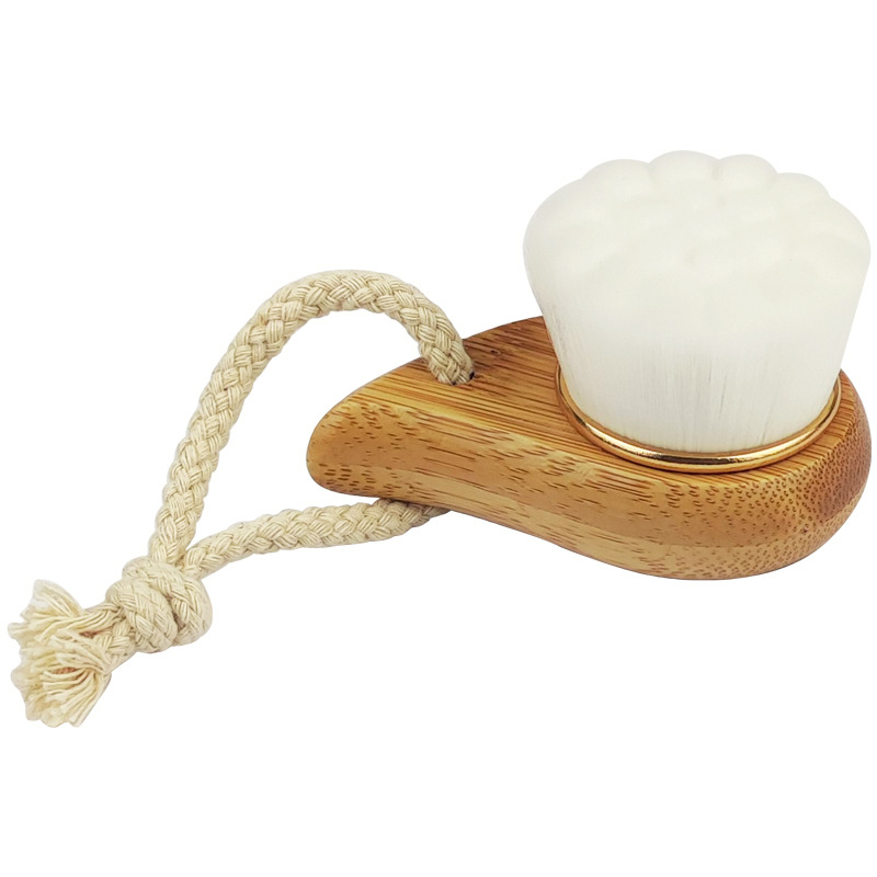 Tvárová čistiaca kefka s drevenou rúčkou, ručná, hlboko čistí póry, model HEYI07