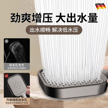 Ručná štvorcová sprchová hlavica – zosilnenie tlaku, ABS, závitové pripojenie