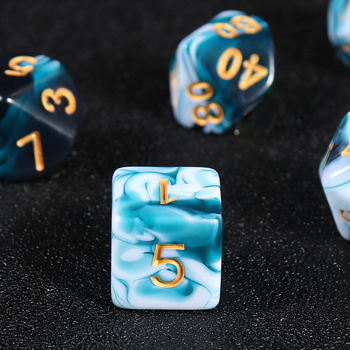 Akril 20 oldalú kocka készlet ajándékdobozban, kerek sarkokkal, testre szabható feldolgozás elérhető