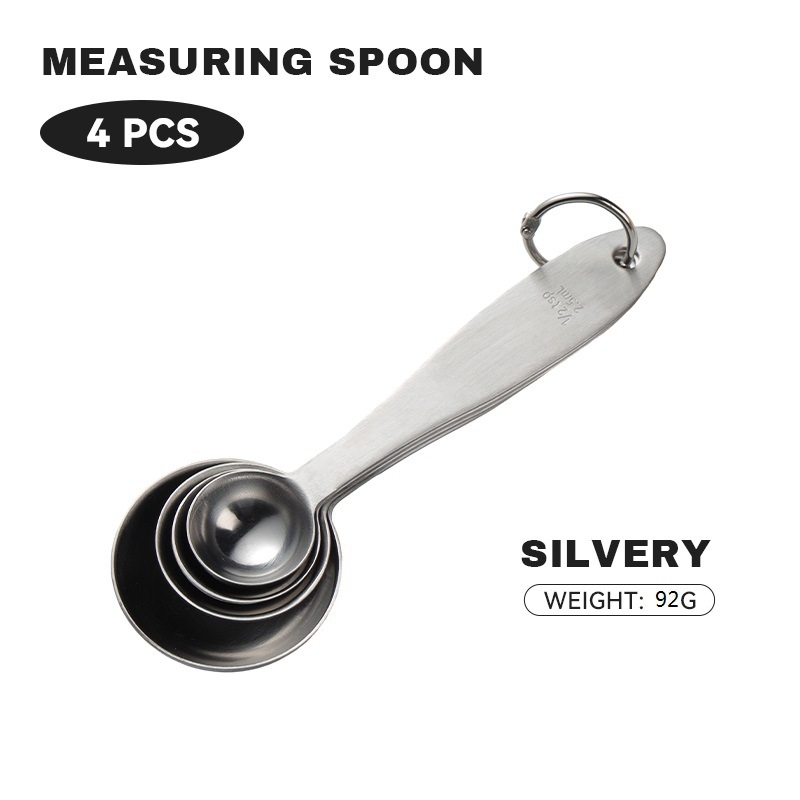 Sada meracích lyžíc a pohárov na pečenie, 8-dielna, 430 nerezová oceľ, s meracou stupnicou