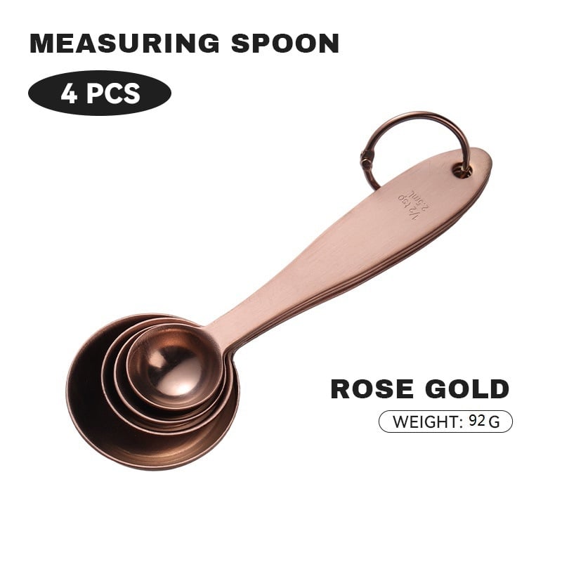 Sada meracích lyžíc a pohárov na pečenie, 8-dielna, 430 nerezová oceľ, s meracou stupnicou