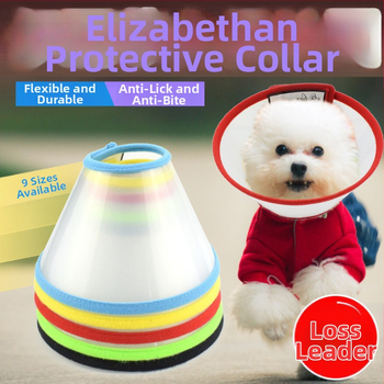 Elizabethan golier pre psy a mačky – plastový, štyri zóny, dve sekcie, vyrobené na objednávku, nie je možné vrátiť