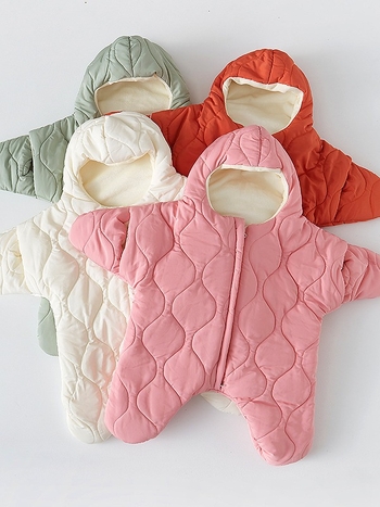 Cuvertură bebe cu strat fleece, umplutură din bumbac gol, model geometric, marcă Jibeidu, pentru nou-născuți 0–1 ani