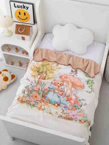 Objímajúca deka Mumu Bear, polyesterové vlákno, bez výplne, vzor cartoon, vhodná pre všetky ročné obdobia, bezpečnostná trieda B