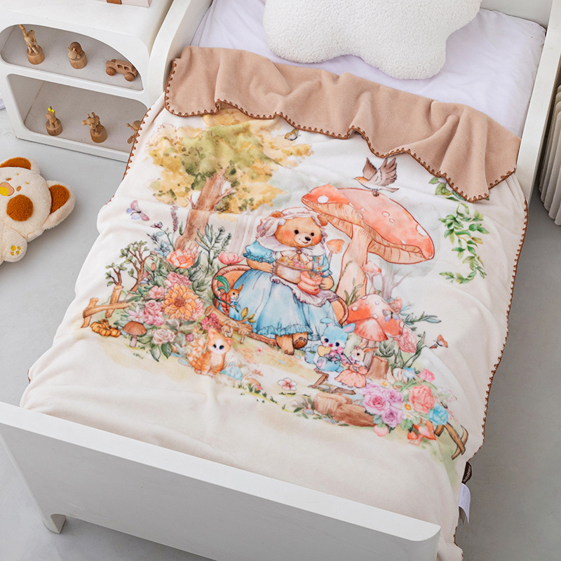 Objímajúca deka Mumu Bear, polyesterové vlákno, bez výplne, vzor cartoon, vhodná pre všetky ročné obdobia, bezpečnostná trieda B