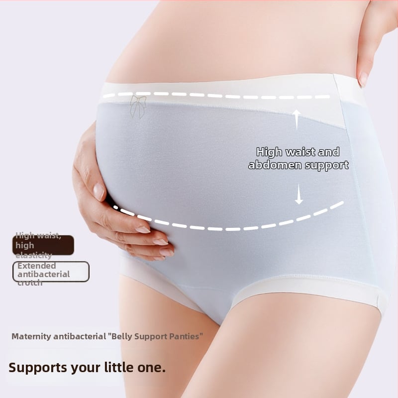 Nėščiosioms medvilninės aukštos juosmens bokseriai su pilvo parama ir sėdmenų pakėlimu, megzti, 90-95% medvilnė