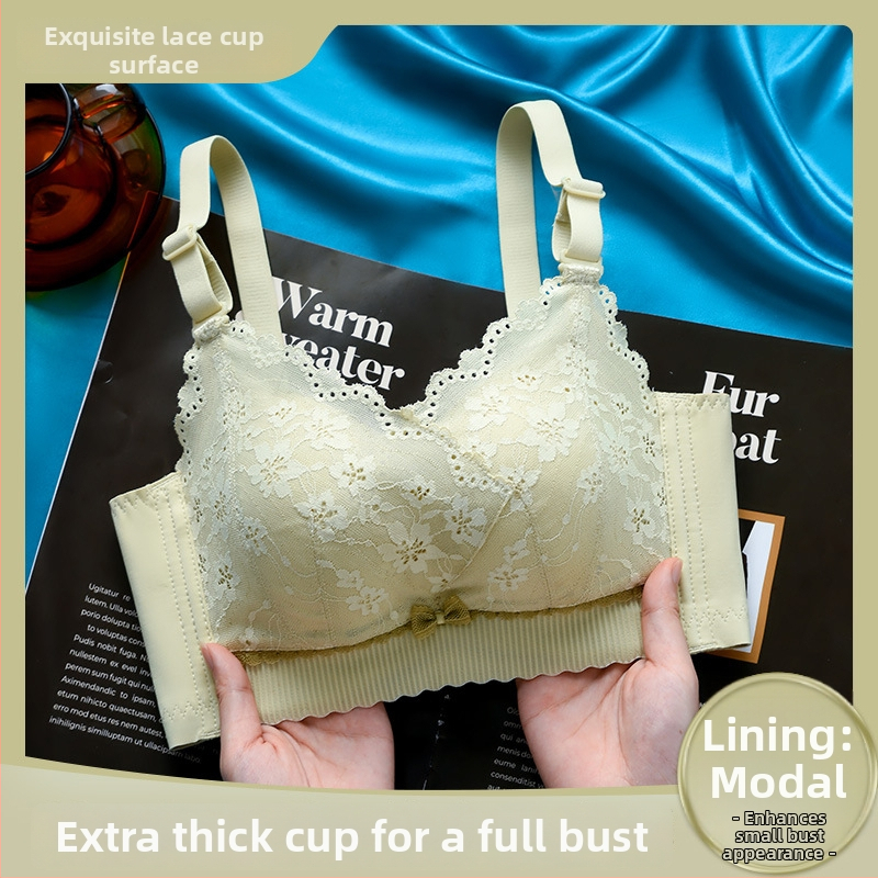 Čipková push-up podprsenka s 8 cm hrubými misami, odnímateľné dvojité ramienka, zadné zapínanie na štyri rady háčikov
