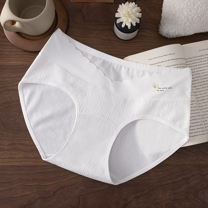 Nėščiųjų apatinių drabužių su žemu liemeniu, pilvo palaikymu; kvėpuojantys, antibakteriniai; pagrindinis audinys 95–100% medvilnė; tarpinė 100% medvilnė.