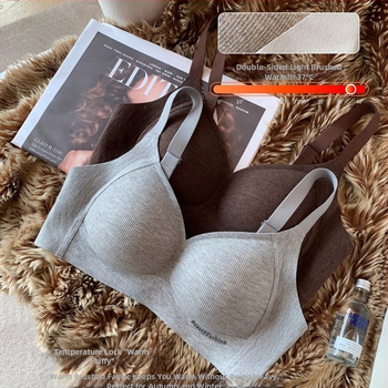 Bezšvová zimná podprsenka pre ženy, 3/4 košík, tenké tvarované košíky, pevné dvojité ramienka, teplo
