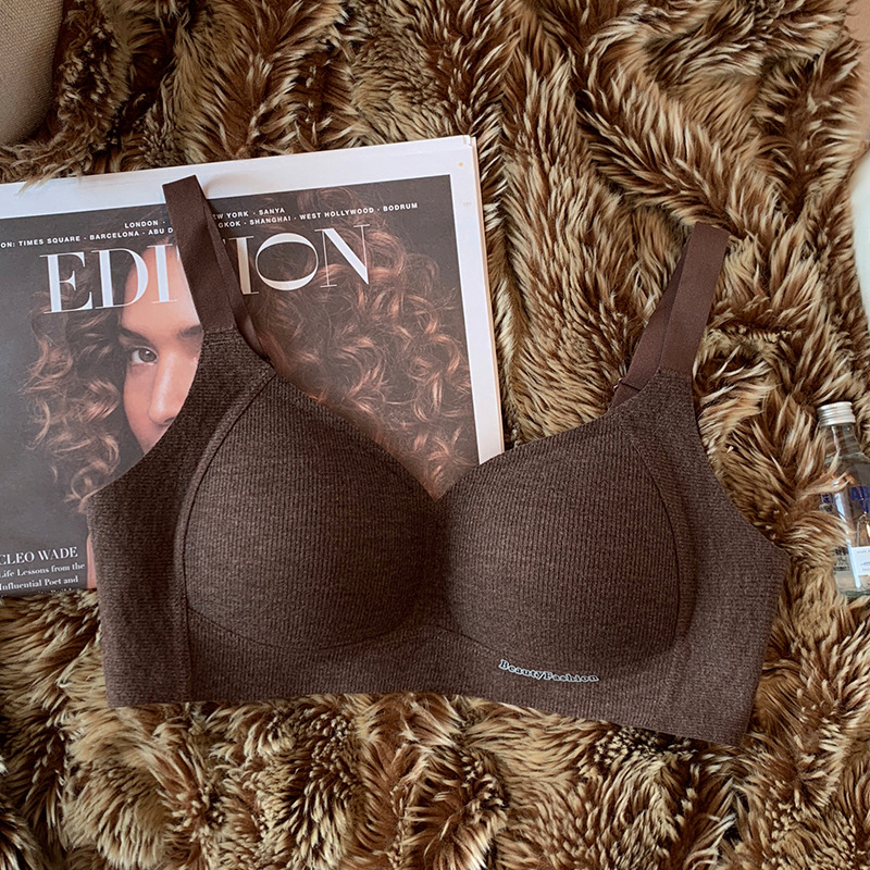 Bezšvová zimná podprsenka pre ženy, 3/4 košík, tenké tvarované košíky, pevné dvojité ramienka, teplo