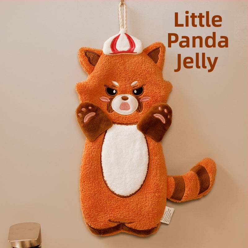 Детска подвесна кърпа за ръце с забавен карикатурен мотив, абсорбираща и бързосъхнеща, корална флийс, бродирана, Pooky Bear, 32s прежда, тегло 50-80 g