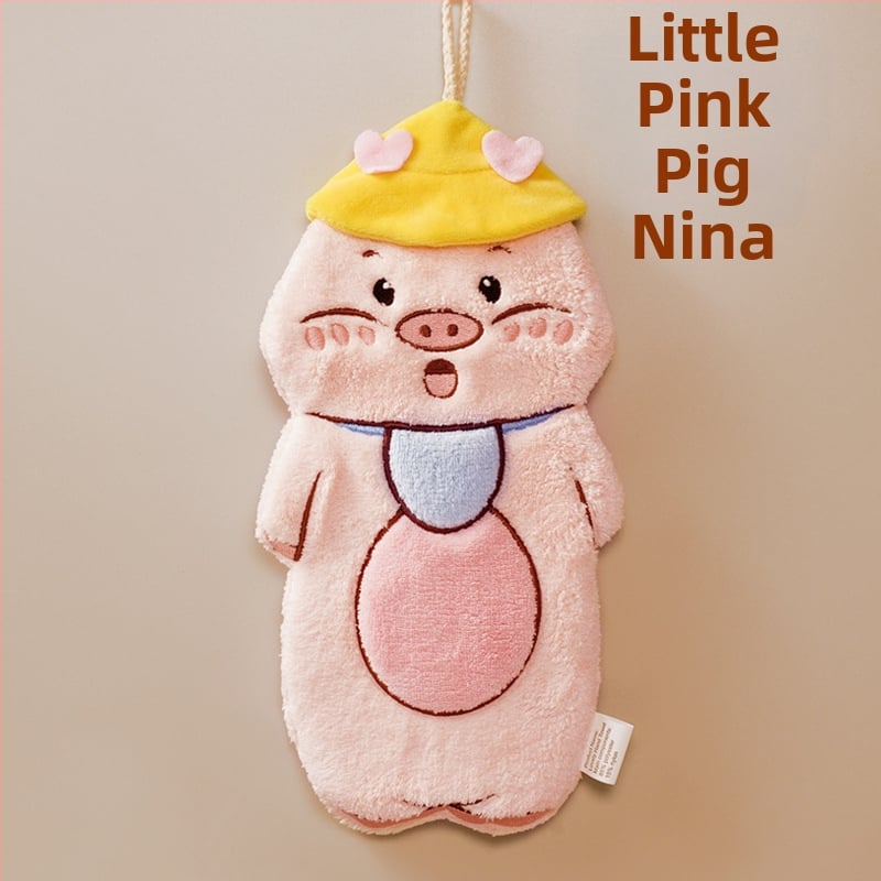 Детска подвесна кърпа за ръце с забавен карикатурен мотив, абсорбираща и бързосъхнеща, корална флийс, бродирана, Pooky Bear, 32s прежда, тегло 50-80 g