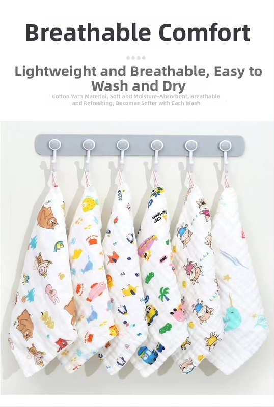 5-dielna sada bavlnených utierok s bubnovou priadzou na intímnu hygienu, 100% bavlna, savosť 11–15 s, mäkké pre bábätká