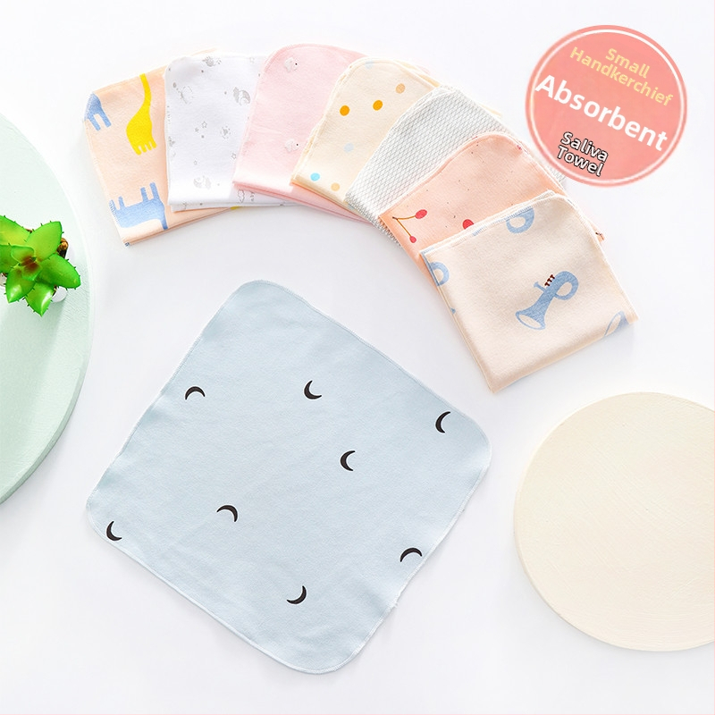 Novorodenecká bavlnená štvorcová utierka na kŕmenie a tvár | 95% bavlna | savá | motív karikatúra | vhodné pre 0–12 mesiacov