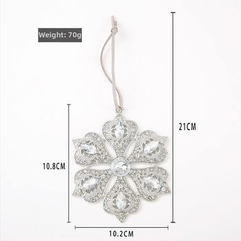 Vianočný kovový prívesok v tvare snehovej vločky s kryštálom – Materiál: Iné – Značka: New Li Queen – Štýl: Moderné umenie – Oslava: Vianoce