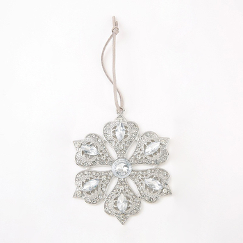 Vianočný kovový prívesok v tvare snehovej vločky s kryštálom – Materiál: Iné – Značka: New Li Queen – Štýl: Moderné umenie – Oslava: Vianoce