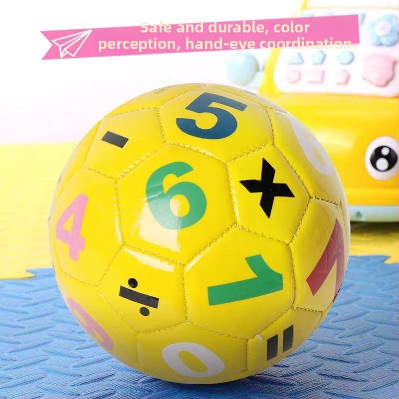 Παιδική μπάλα ποδοσφαίρου με αναγνώριση αριθμών και γραμμάτων – πλαστική, ραφή μηχανική, κατάλληλη για εσωτερικούς και εξωτερικούς χώρους