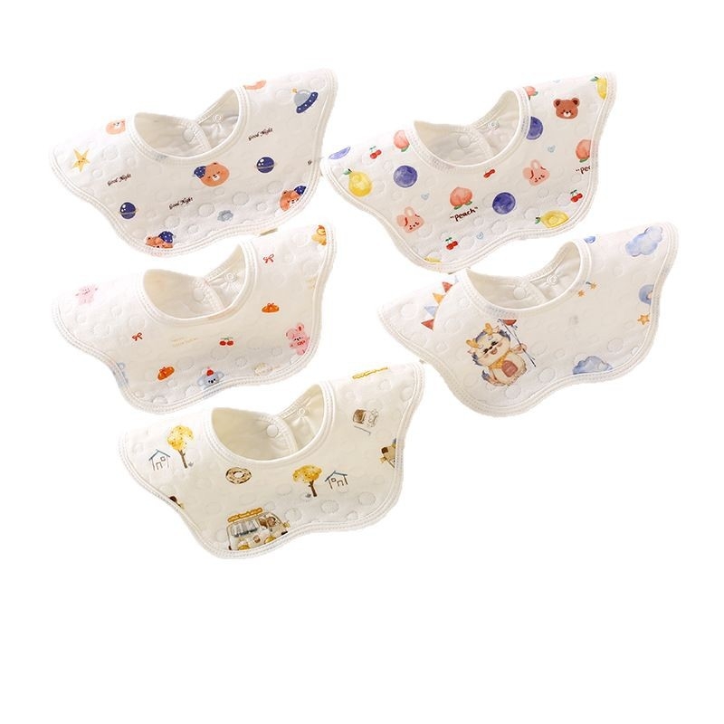 Detský bryndáčik z čistého bavlna (>95%), nepremokavý, cartoon vzor, pre deti 1–3 roky