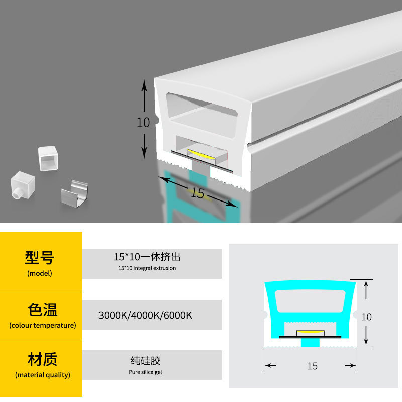 LED pás so silikónovým obalom – 24V, IP65, 7W, 120 LED/m, 2835 LED čipy