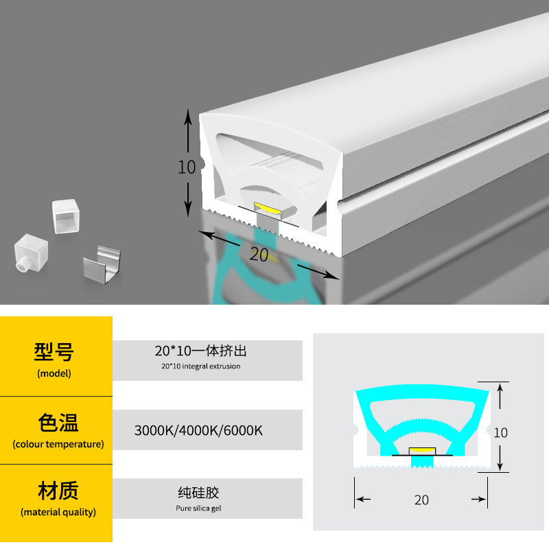 LED pás so silikónovým obalom – 24V, IP65, 7W, 120 LED/m, 2835 LED čipy