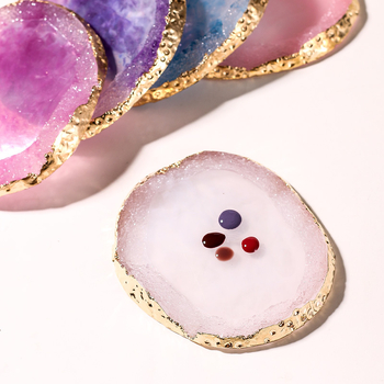 Dokončený nail art zobrazovací panel - Agátová podložka, farebné maľovanie, krištáľovo mramorový vzor, 1 ks, Materiál: Iný