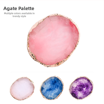 Dokončený nail art zobrazovací panel - Agátová podložka, farebné maľovanie, krištáľovo mramorový vzor, 1 ks, Materiál: Iný