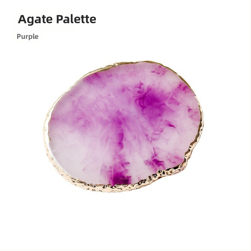 Dokončený nail art zobrazovací panel - Agátová podložka, farebné maľovanie, krištáľovo mramorový vzor, 1 ks, Materiál: Iný