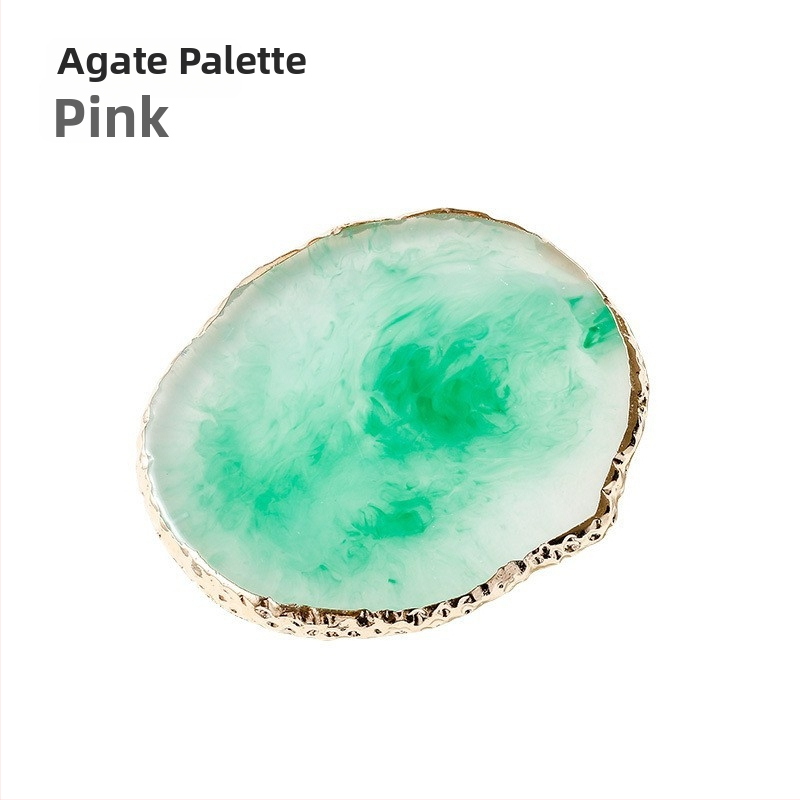 Dokončený nail art zobrazovací panel - Agátová podložka, farebné maľovanie, krištáľovo mramorový vzor, 1 ks, Materiál: Iný