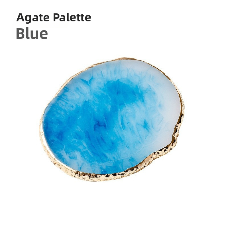 Dokončený nail art zobrazovací panel - Agátová podložka, farebné maľovanie, krištáľovo mramorový vzor, 1 ks, Materiál: Iný