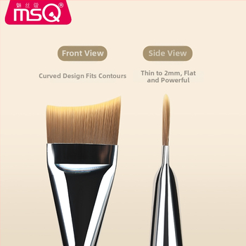 Foundation štetec na make-up, syntetické vlákna, plastová rúčka, prenosný, 1 ks