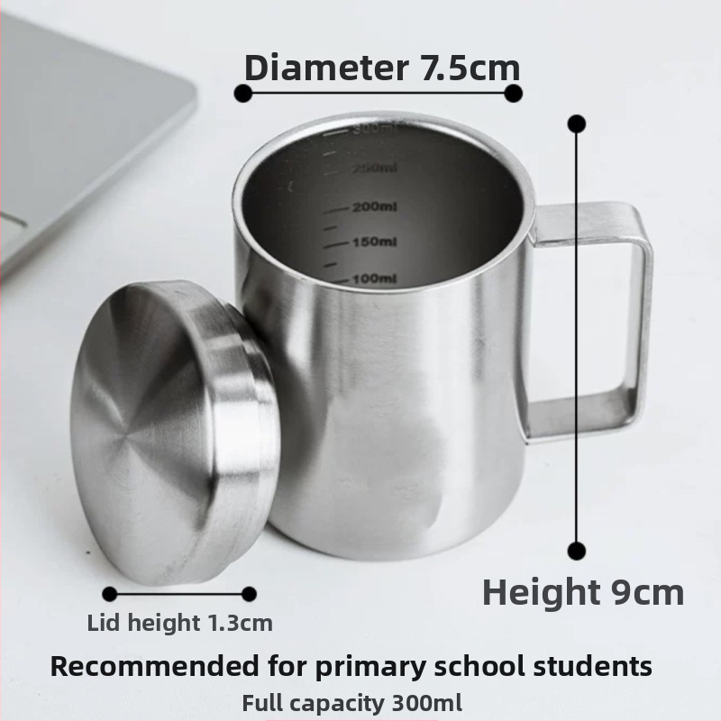 Nerezový hrnček s viečkom – dvojvrstvový izolačný cestovný hrnček