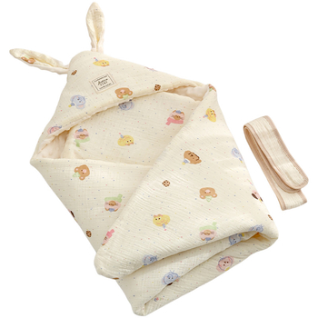 Одеяло за завиване на новородено с качулка – полиестерен пълнеж, чист памук, леко тегло под 0,5 кг, за пролет и есен