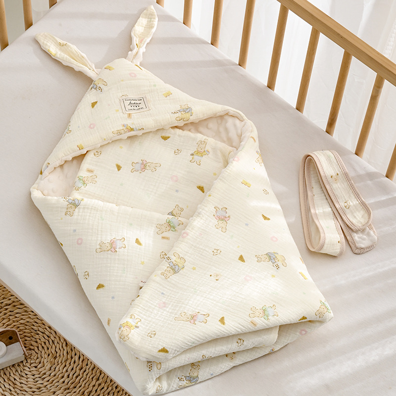 Одеяло за завиване на новородено с качулка – полиестерен пълнеж, чист памук, леко тегло под 0,5 кг, за пролет и есен