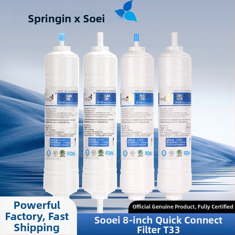 Filtračná vložka Sauer Small T33 pre čistič vody, kokosový aktívovaný uhlík, 8-palcový kartridž, odstraňuje usadeniny a zlepšuje chuť