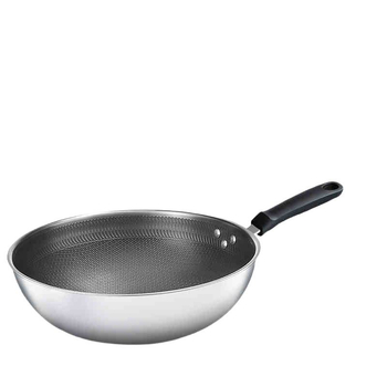 Wok pan s nepriľnavým povrchom z 316 nerezovej ocele, viacvrstvové dno, sklenené veko, vhodný na plynovú platňu