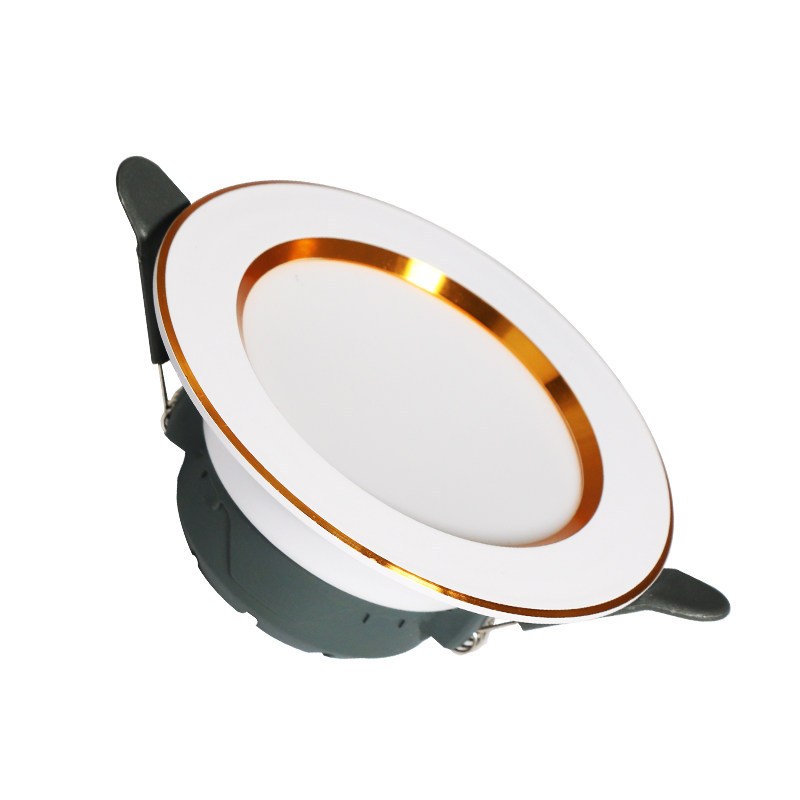 LED podhľadové downlight, skrytá inštalácia, trojfarebná regulácia farby, 220V, plastové puzdro