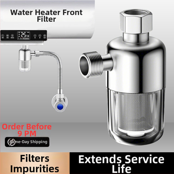 Elektrický predfilter pre ohrievač vody, nerezová oceľ, prívody vody pre ohrievač, práčku, toaletu a sprchu, odstraňovanie chlóru a zabránenie usadzovaniu, automatické plnenie vody