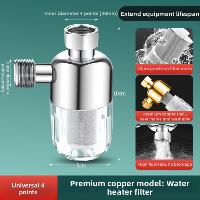Elektrický predfilter pre ohrievač vody, nerezová oceľ, prívody vody pre ohrievač, práčku, toaletu a sprchu, odstraňovanie chlóru a zabránenie usadzovaniu, automatické plnenie vody