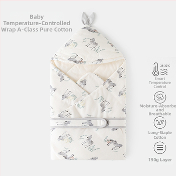 Zavinovačka na objatie pre novorodencov — bavlna, výplň z polyesteru, vhodná pre jar, jeseň a zimu, pre novorodencov (0–12 mesiacov), s motívmi zvierat alebo kreslených postáv