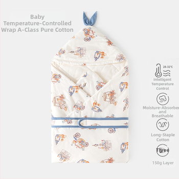 Zavinovačka na objatie pre novorodencov — bavlna, výplň z polyesteru, vhodná pre jar, jeseň a zimu, pre novorodencov (0–12 mesiacov), s motívmi zvierat alebo kreslených postáv