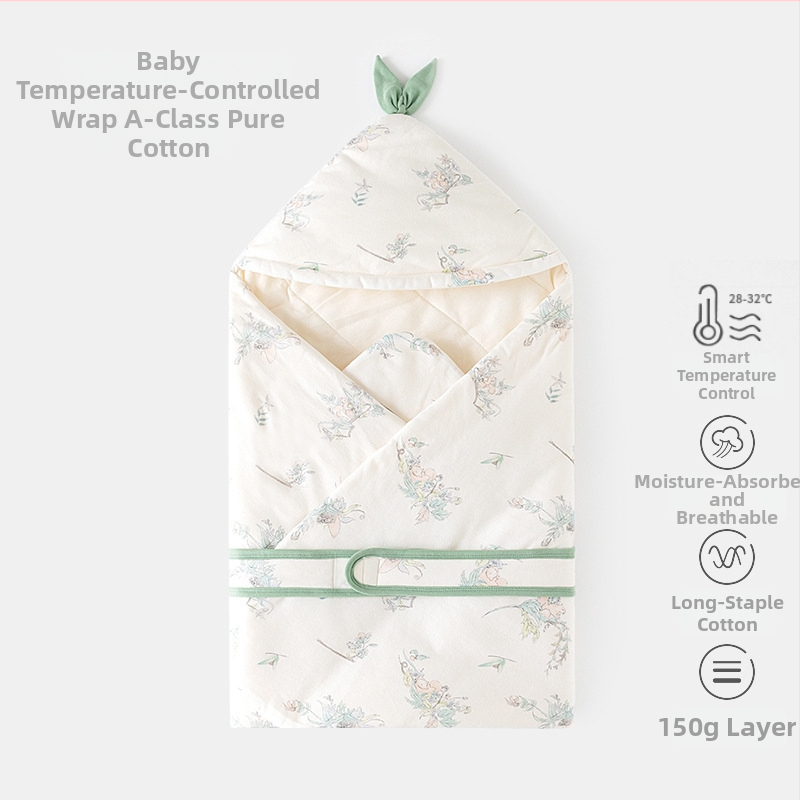 Zavinovačka na objatie pre novorodencov — bavlna, výplň z polyesteru, vhodná pre jar, jeseň a zimu, pre novorodencov (0–12 mesiacov), s motívmi zvierat alebo kreslených postáv