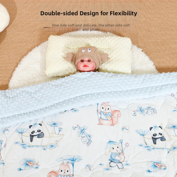 Бебешко плетено одеяло от химическо влакно, персонализируемо за новородени и деца до 6 години, 500–800 g, всички сезони.