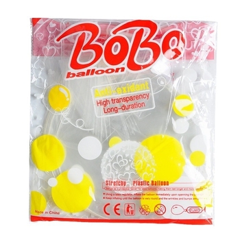Tingren Bobo set balona – PVC, valoviti baloni, okrugli oblik, ispisano logo, dekor s cvijećem