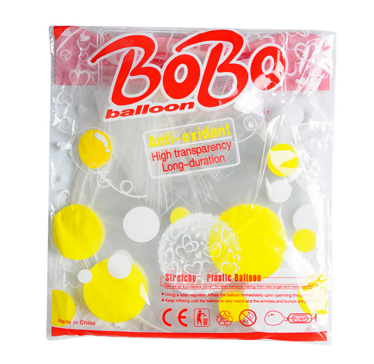Tingren Bobo set balona – PVC, valoviti baloni, okrugli oblik, ispisano logo, dekor s cvijećem