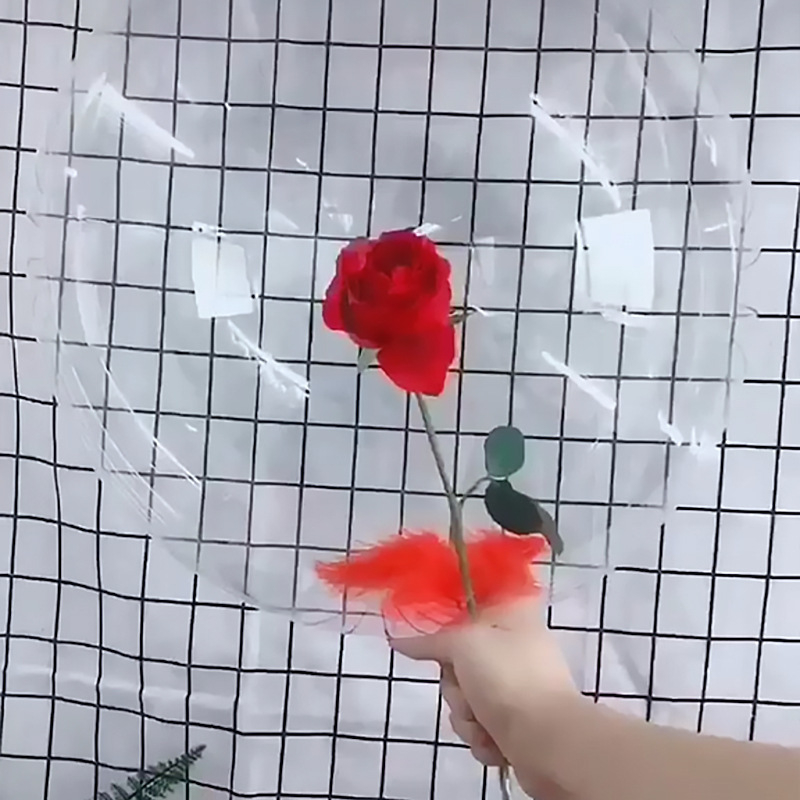 Tingren Bobo set balona – PVC, valoviti baloni, okrugli oblik, ispisano logo, dekor s cvijećem