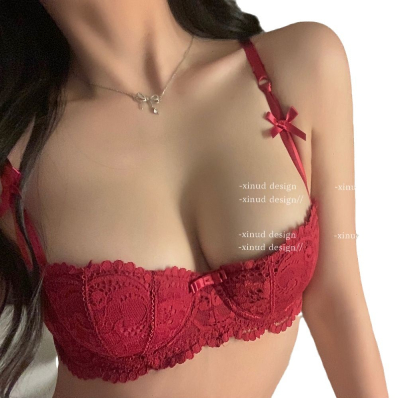 Podprsenka s 1/2 košíčkom, ultratenký tvarovaný košík, čipka, pevné dvojité ramienka, zadné zapínanie s dvojradom háčikov, nylon