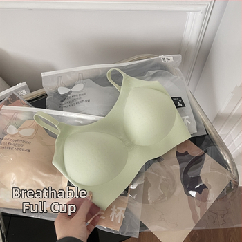 Безжичен безшевен потник‑сутиен за ежедневна употреба, машино пране, фиксирани двойни презрамки, комфортна странична опора, без метална пръчка