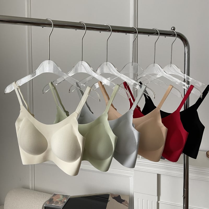 Безжичен безшевен потник‑сутиен за ежедневна употреба, машино пране, фиксирани двойни презрамки, комфортна странична опора, без метална пръчка